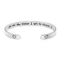 Joycuff Birthday Gifts For Sister Gifts From Sister Bracelets For Women Inspirational Jewelry Big Sister Stainless Steel Cuff Br