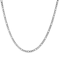 Hzman Men Women 24K Real Gold Plated Figaro Chain Stainless Steel Necklace Wide 3Mm 5Mm 7Mm 9Mm