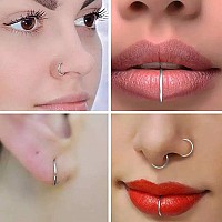 18G Cartilage Earring Hoop Nose Rings 18 Gauge Nose Ring Hoop Tragus Earring Black Daith Earrings Helix Earrings Forward Helix E