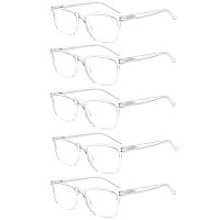 5 Pack Reading Glasses Men Women Spring Hinges Comfortable Glasses For Reading 5 Clear 275