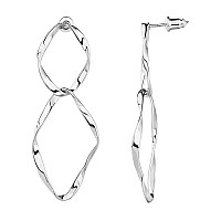 Pavoi Rhodium Plated Dangle Earrings For Women Infinity Cute Hanging Hoop Earrings