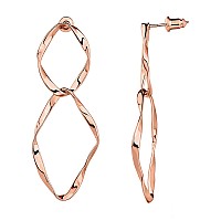 Pavoi 14K Rose Gold Plated Dangle Earrings For Women Infinity Cute Hanging Hoop Earrings