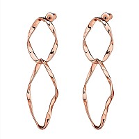 Pavoi 14K Rose Gold Plated Dangle Earrings For Women Infinity Cute Hanging Hoop Earrings