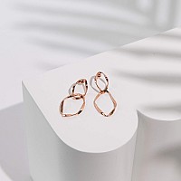 Pavoi 14K Rose Gold Plated Dangle Earrings For Women Infinity Cute Hanging Hoop Earrings