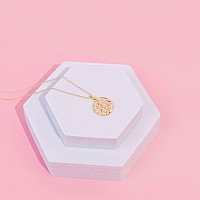 Pavoi 14K Gold Plated Engraved Coin Pendant Byzantine Coin Necklace Bohemian Necklace Stars Yellow Gold Plated