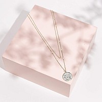 Pavoi 14K Gold Plated Sterling Silver Pendant Coin Chain Necklaces For Women Best Gift For Her 15Mm Perimeter Gold Plated