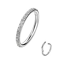 Conch Piercing Jewelry 16G Surgical Steel Cartilage Hoop Earring 12Mm 316L Surgical Steel Hoop Nose Ring Silver Nose Ring 16 Gau