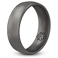 Knot Theory Dark Silver Silicone Ring For Women Men Breathable Comfort Fit 4Mm Wedding Band Size 7