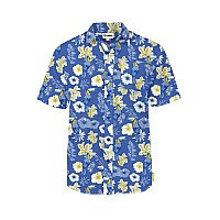 Tipsy Elves Mens Blue Toucan Tango Hawaiian Button Down Shirt Size Xlarge