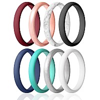 Roq Silicone Rubber Wedding Ring For Women Thin Stackable Rubber Silicone Wedding Band Bridal Jewelry Set Anniversary Rings