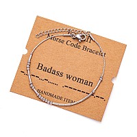 Joycuff Bds Woman Morse Code Bracelets For Woman Funny Motivational Birthday Thanksgiving Day Gifts For Best Friend Girlfrien