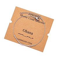 Morse Code Bracelets For Women Ohana Funny Inspirational Jewelry Christmas Birthday Gifts For Her Mom Daughter Sister Best Frien