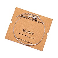 Joycuff Mother Morse Code Bracelets For Women Funny Motivational Birthday Mothers Thanksgiving Day Gifts For Mom Empowerment In