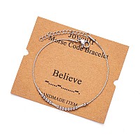 Joycuff Believe Morse Code Bracelets For Best Friend Friendship Coworker Bff Inspirational Funny Birthday Christmas Gifts For Wo