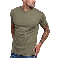 Into The Am Premium Mens Fitted Crew Neck Essential Tees Modern Fit Fresh Classic Short Sleeve Plain Tshirts For Men Olive G