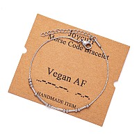 Joycuff Vegan Af Morse Code Bracelets For Best Friend Mom Coworker Sister Daughter Inspirational Birthday Mothers Thanksgiving