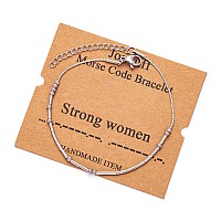 Joycuff Strong Women Morse Code Bracelets For Best Friend Mom Coworker Sister Daughter Inspirational Birthday Mothers Thanksgiv