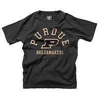 Wes And Willy Ncaa Kids Ss Organic Cotton Tee Shirt Purdue Boilermakers Black L