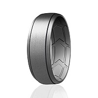 Roq Silicone Rubber Wedding Ring For Men Comfort Fit Mens Wedding Band Durable Rubber Engagement Band Enhanced Breathabilit