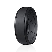 Roq Silicone Rubber Wedding Ring For Men Comfort Fit Mens Wedding Band Durable Rubber Engagement Band Enhanced Breathability