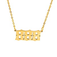 Hutinice Angel Number Necklace For Women 888 Necklace Gold Plated Dainty 111 222 333 444 555 666 777 888 999 Pendants Choker Ch