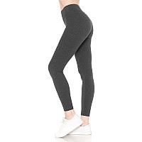 Womens Highwaisted Premium Cotton Yoga Leggings Ncy32 Charcoal 2X Plus