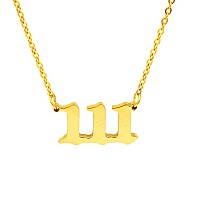 Hutinice Angel Number Necklace For Women 111 Necklace Gold Plated Dainty 111 222 333 444 555 666 777 888 999 Pendants Choker Ch