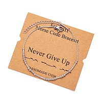 Joycuff Never Give Up Inspirational Morse Code Bracelets For Sister Friend Daughter Girlfriend Birthday Gifts Funny Fashion Insp