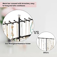 Meangood Jewelry Organizer Stand 3Tier Necklace Holder Jewelry Tree With Wooden Storage Drawer Box For Necklace Bracelet Earri