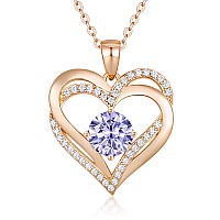 Louisa Secret Love Heart Birthstone Necklaces For Women 925 Sterling Silver Women Pendant Necklace Mother