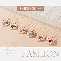 Louisa Secret Love Heart Birthstone Necklaces For Women 925 Sterling Silver Women Pendant Necklace Mother