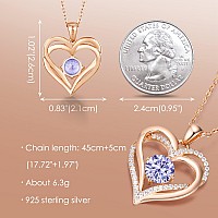 Louisa Secret Love Heart Birthstone Necklaces For Women 925 Sterling Silver Women Pendant Necklace Mother