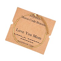 Joycuff Mom Gifts For Womenlove You Mom Morse Code Bracelets For Women Inspirational Mothers Thanksgiving Day Funny Chain Br