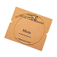 Joycuff Mom Gifts For Women Mom Morse Code Bracelets For Women Inspirational Mothers Thanksgiving Day Funny Chain Bracelet Gold