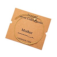 Joycuff Mother Morse Code Bracelets For Women Funny Motivational Birthday Mothers Thanksgiving Day Gifts For Mom Empowerment In