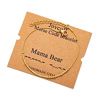 Joycuff Mom Gifts For Womenmama Bear Morse Code Bracelets For Women Inspirational Mothers Thanksgiving Day Funny Chain Brace