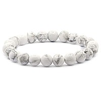 Adabele Real Natural White Howlite Gemstone Beaded Bracelet 85 Inch Stretch Chakras Healing Crystal Stone Jewelry Women Men Mom