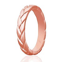 Roq Silicone Rubber Wedding Rings For Women Thin Stackable Rubber Silicone Wedding Band Bridal Jewelry Set Anniversary Rings