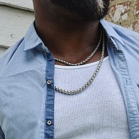 Giftall Chain Necklace For Men 3Mm Stainless Steel Square Rolo Chains Round Box Chain Necklace For Women 28 Inches