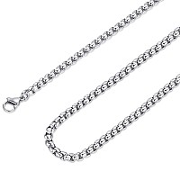 Giftall Stainless Steel Chain Necklace For Men 2Mm Square Rolo Chains Round Box Chain Necklace For Women 36 Inches