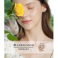 Rose Gold Plated Sterling Silver Rose Flower Earring Studs Hypoallergenic Nickel Free Earrings For Women