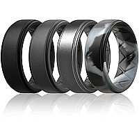 Egnaro Silicone Wedding Rings Mens Inner Arc Breathable Design Silicone Rings For Men 7 Rings 4 Rings 1 Ring Step Edge Rub