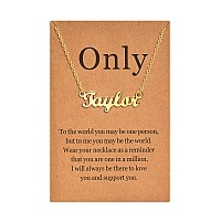 Lcherry Personalized Name Necklace 18K Real Gold Plated Made With Taylor Nameplate Necklace Gifts For Women