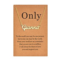 Lcherry Personalized Name Necklace 18K Real Gold Plated Made With Gianna Nameplate Necklace Gifts For Women