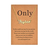 Lcherry Personalized Name Necklace 18K Real Gold Plated Made With Peyton Nameplate Necklace Gifts For Women