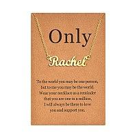 Lcherry Personalized Name Necklace 18K Real Gold Plated Made With Rachel Nameplate Necklace Gifts For Women