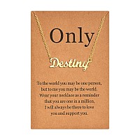 Lcherry Personalized Name Necklace 18K Real Gold Plated Made With Destiny Nameplate Necklace Gifts For Women