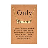 Lcherry Personalized Name Necklace 18K Real Gold Plated Made With Lauren Nameplate Necklace Gifts For Women