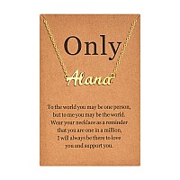 Lcherry Personalized Name Necklace 18K Real Gold Plated Made With Alana Nameplate Necklace Gifts For Women