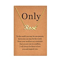 Lcherry Personalized Name Necklace 18K Real Gold Plated Made With Rose Nameplate Necklace Gifts For Women